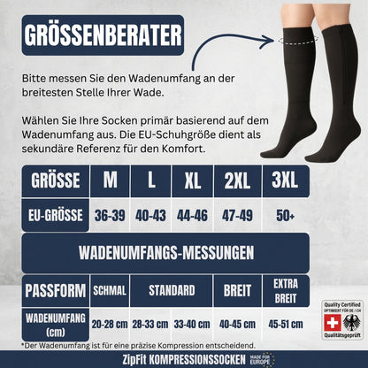 ZipFit Premium Kompressionssocken mit Reissverschluss