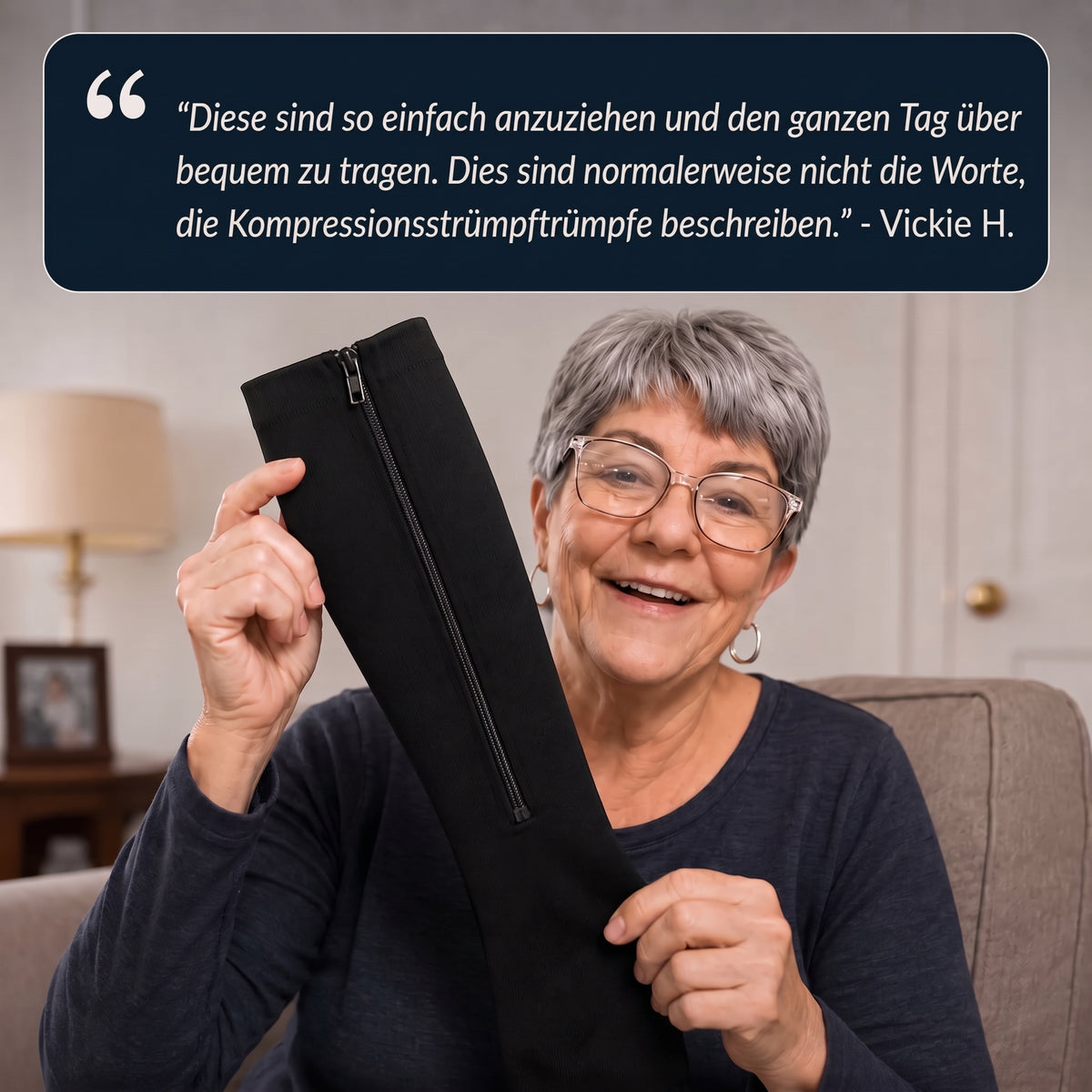 ZipFit Premium Kompressionssocken mit Reissverschluss
