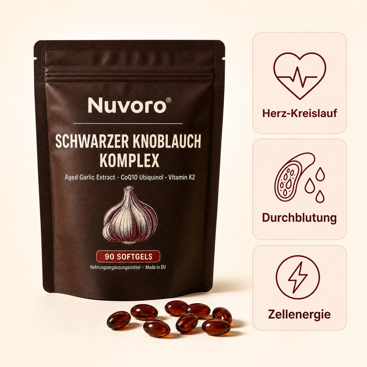 Nuvoro™ Schwarzer Knoblauch Komplex Softgels