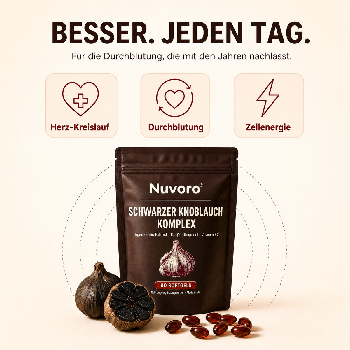 Nuvoro™ Schwarzer Knoblauch Komplex Softgels