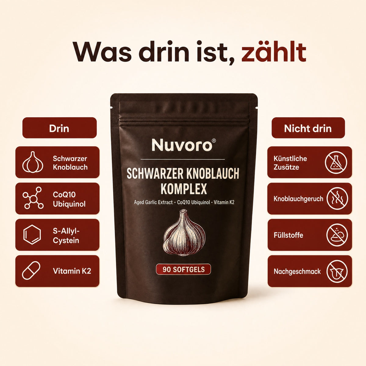 Nuvoro™ Schwarzer Knoblauch Komplex Softgels