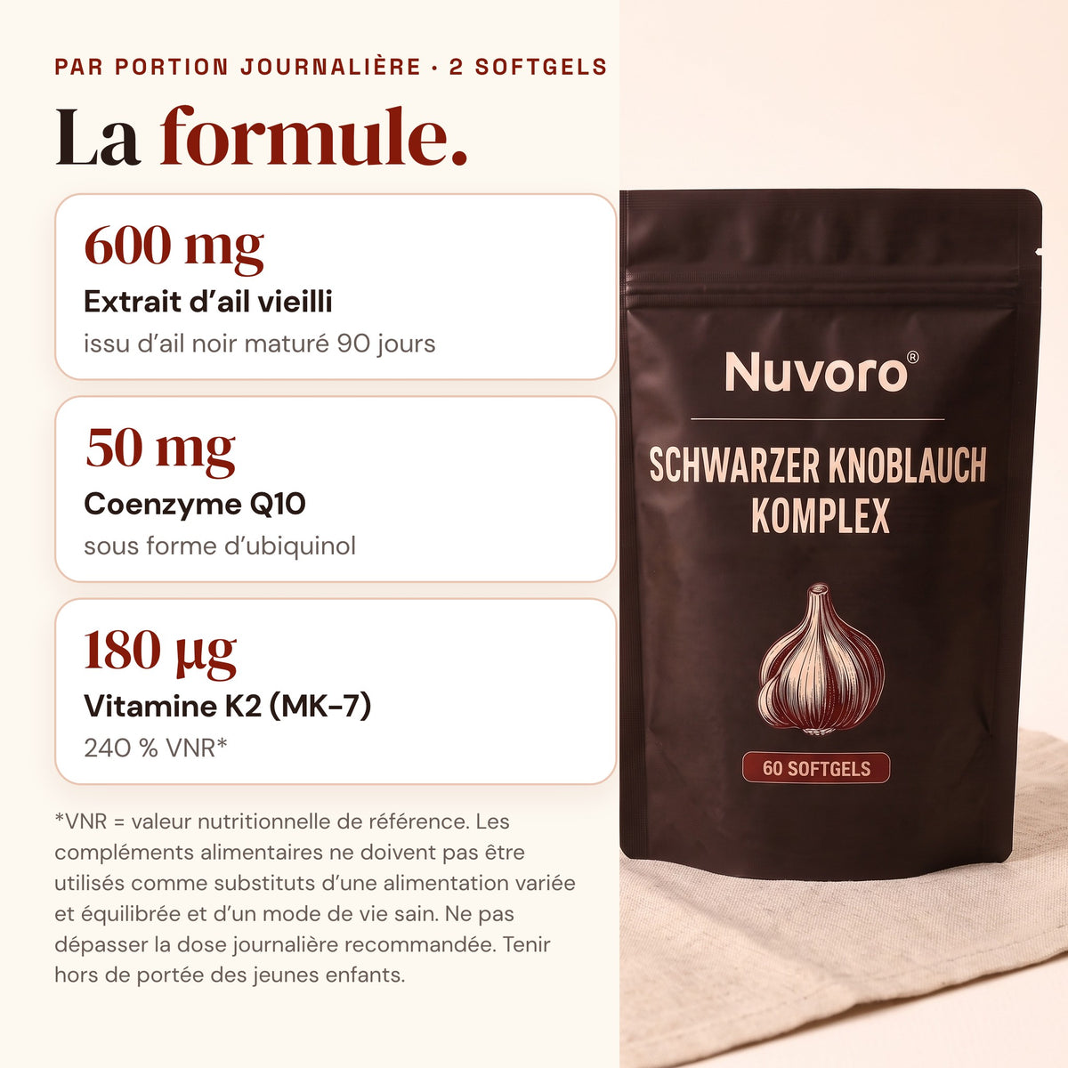 Nuvoro™ Complexe à l'ail noir en gélules molles